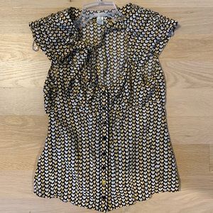 Odille silk heart blouse from Anthropologie